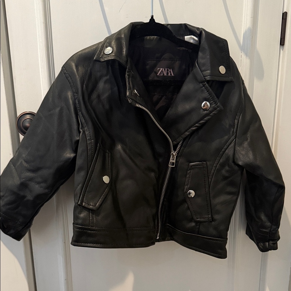 Zara Kids Dark Leather Jacket